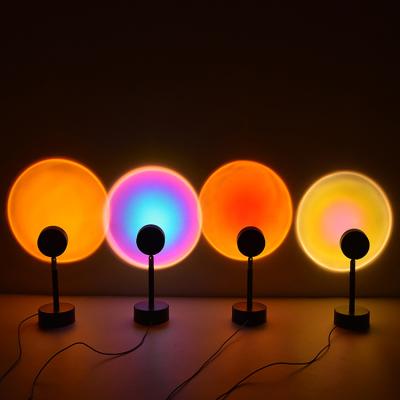 China Modern Sunset Decor Position Lamp Colorful Minimalist Led Floor Lamp RGB Rainbow Sunset Modern Projection Floor Lamp For Living Room for sale