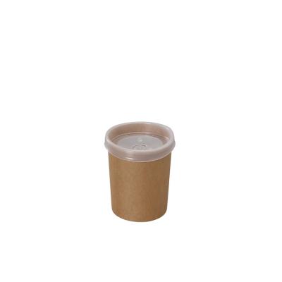 China Disposable Paper Soup Cup Company Cups Mini Kraft Brown Paper Bowl Soup Cup for sale