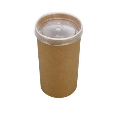 China Disposable Customized Paper Soup Barrels With Lids Rown Paper Soup Bowl Kraft Disposable Soup Paper Cup for sale