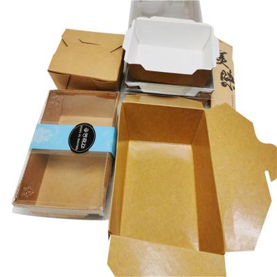 China Factory Price Disposable Food Grade Kraft Paper Healthy Takeout Box For Picnic for sale