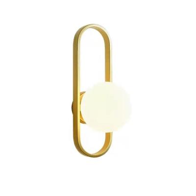 China Modern Gold Lamp Body Frosted Shade Resistor Simplicity Modern Style Wall Lamp Indoor Decorative Light for sale