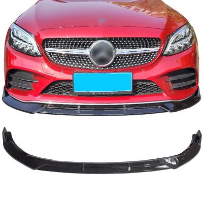 China Factory-direct high quality ABS car spare parts three-parts shape auto front lips for Mercedes-Benz c class for sale