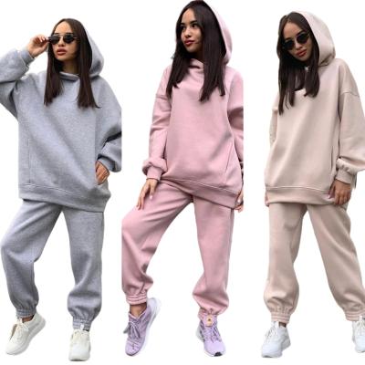 China Autumn 2021 Women's Long Sleeve Hoodies And Pants Two Piece Set Breathable Casual Sweatshirt Tracksuits for sale