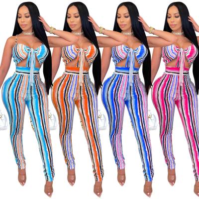 China QUICK DRY Casual Print Bra Halter Bodycon Women Summer Backless Pantsjumpsuit Long Jumpsuit for sale