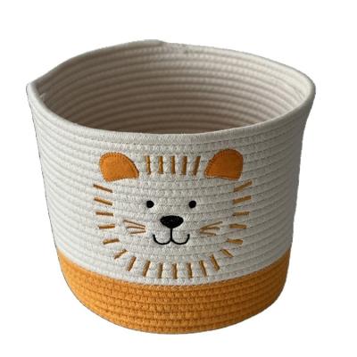 China Good Price Good Price Sustainable Hot Selling Storage Bucket Large Capacity Handmade Woven Clothes Cotton Rope Kids Toys Basket for sale