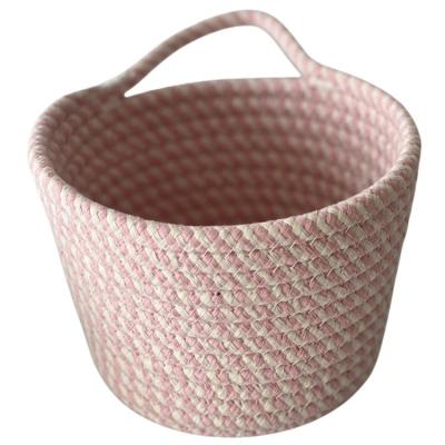 China Competitive Price Good Quality Sustainable Kids Cotton Rope Woven Home Decor Basket for sale