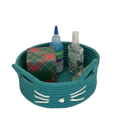 China Sustainable Manufacturers Direct Sale Thick Cotton Rope Diaper Basket Woven Storage Bucket for sale