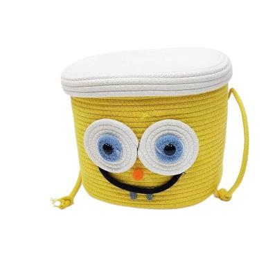 China Viable Hot Selling Organizer Cartoon Cotton Wholesale Modern Rope Woven Toys Kids Storage Bag Bins Bins Basket for sale