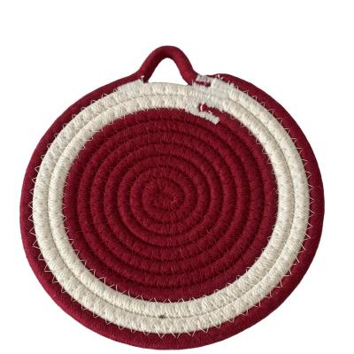 China Cheap Sustainable Direct Supply Prices Cotton Rope Dinner Table Place Mat Cup Mat and Coasters 30cm Circular for sale