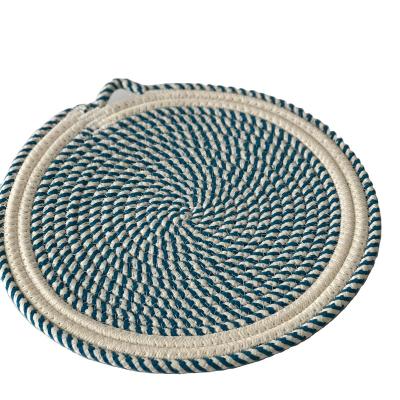 China Viable Direct Wholesale Large Standard Rope L Circular Coasters Dinner Table and Cup Place Cotton Mat Rug for sale