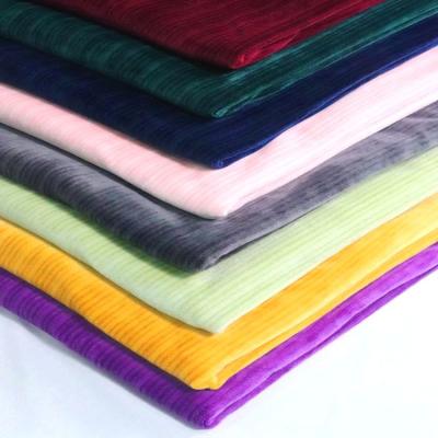 China Anti Pill QY Customized Spandex Stretch Velvet Fabrics 94% Polyester Striped Fabric 94% Polyester Fabric For Clothing Widely for sale