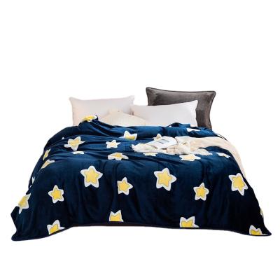 China Antistatic Star Cartoon Microfiber Flannel Fleece 270g Soft High Quality Blanket for sale