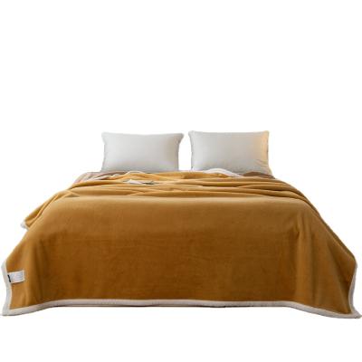 China Antistatic Best Sell 100% Polyester Printed Velvet Fleece Solid And Soft Camel Blanket for sale