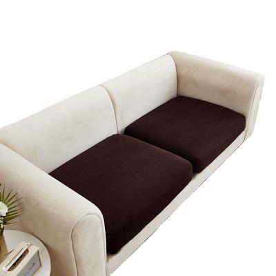 China Single Removable Brown Solid Sofa Seat Covers Elastic Cushion Cover Sofa Cap for sale