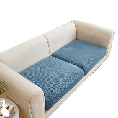 China Sky Blue Single Removable Solid Sofa Seat Covers Elastic Cushion Cover Sofa Cap for sale