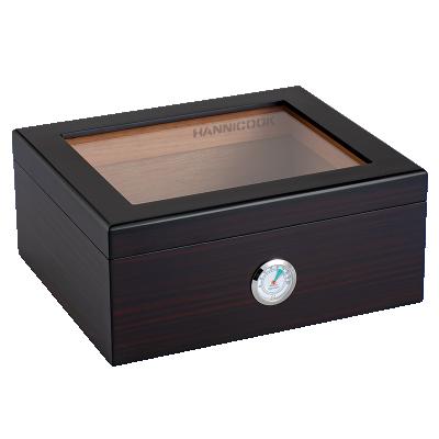 China Portable High End High Quality Grain Cedar Wood Cigar Humidor Box with Hygrometer Humidifier for sale