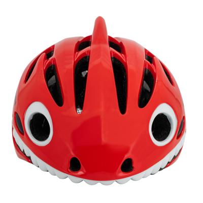 China Professional Compounds Manufacturer Outdoor Cartoon Red Shark Kids Bike Safety Adjustable Helmet for sale