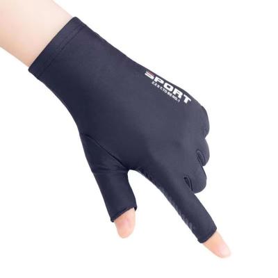 China Brathable; Quick-drying; anti-water summer outdoor men and women ice silk sunscreen 2 finger fishing gloves with non slip for sale