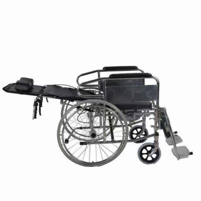 China Aluminum Manual Recline Wheelchair Full Function for Black Outdoor Homecare Hospital for sale