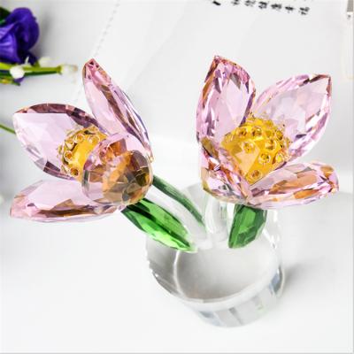 China Europe fashion home decor creative crystal open factory custom decoration crystal tulips for sale