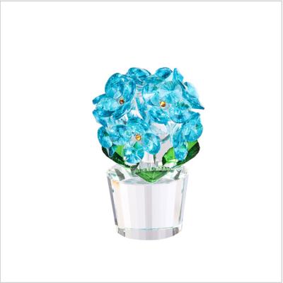 China Europe Emulation Flower Handwork Style Crystal Hydrangea Art Furnishing The New Household Crystal Furnishings for sale