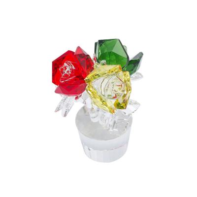 China Wedding Souvenir Creative Crystal New Home Decoration For Valentine's Day Gift Crystal Rose for sale