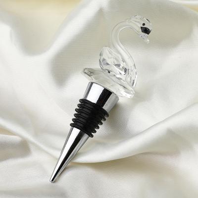 China Europe Wedding Keepsake Crystal Swan Whiskey Bottle Stopper for sale