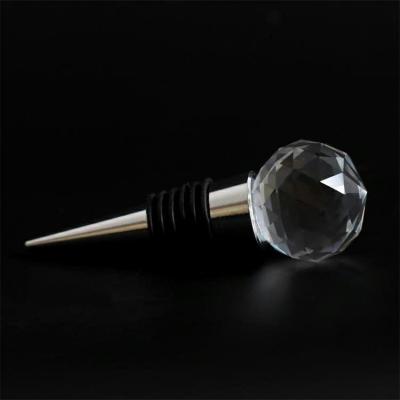 China Europe Wedding Souvenir Crystal Fashion Favor Creative Wedding Crystal Zinc Alloy Wine Bottle Stopper For Gifts for sale