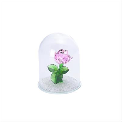 China Europe Wedding Anniversary Gift Glass Dome Flower Valentine's Day Gift Eternal Crystal Rose for sale