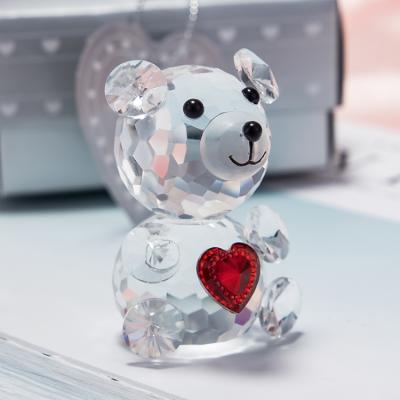 China Europe Small And Cute Creative Animals Give Away Promotional Items Crystal Bear Ornament for sale