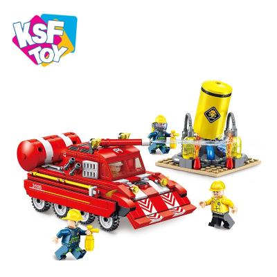 China Building Toy 455pcs Fire Series Building Block Toys Water Jet Rescue Tank For Children for sale