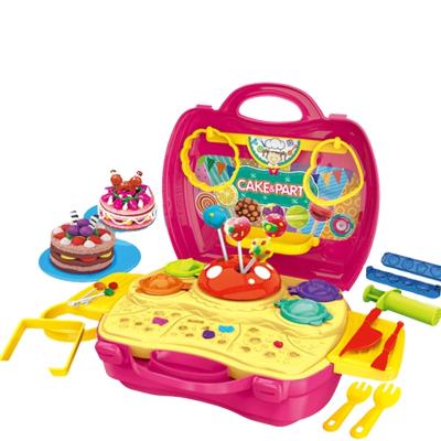 China ABS PP PS Kids Smart Toys Playdough Mud Tool Suitcase Kit Series Candy Color Clay Play Dough Set For DIY for sale