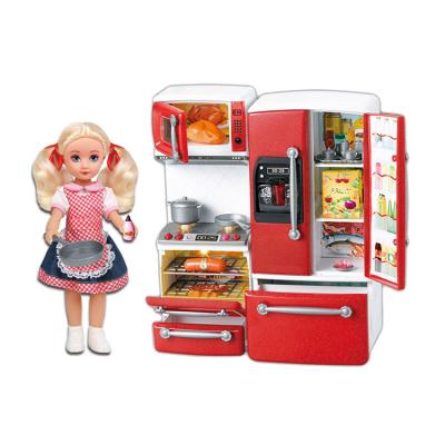 China Preschool Toy Kitchen Playset Doll Cooking Kitchenware Model Baby Talented Chef Child Set Large Plastic Kitchen Toy for sale