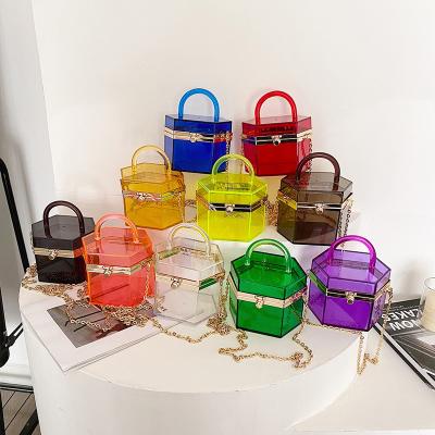 China Fashion Wholesale Luxury Ladies Clear Bags Acrylic Transparent Handbag for sale