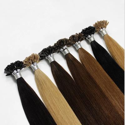 China Brazilian Straight Wave Keratin Hair Silky Straight U Tip Hair Extensions Remy Pre Bonded Hair For Salon for sale