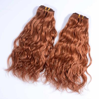 China Indian Natural Wave Hair Weave Double Drawn Wave Hair Bundles Natural Light Brown Wholesale Price Cuticle Aligned Hair for sale