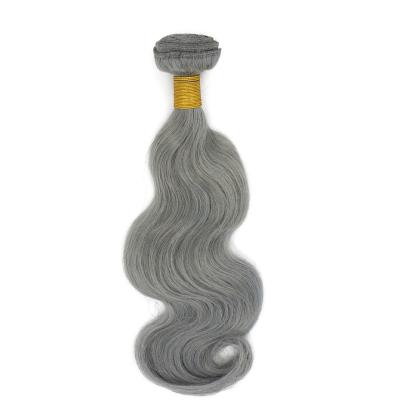 China Amazing Body Wave Hair Bundles 100% Thick Gray Body Wave Hair Bundles Brazilian Remy Virgin Hair Weaves for sale