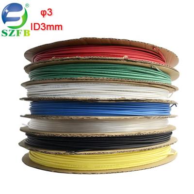 China Colored LOW VOLTAGE Feibo Polyolefin Electrical Wires Insulated Diameter 3mm Thin Wall Heat Shrink Tubing for sale