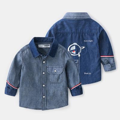 China 2021 Sunny Baby Boys Long Sleeve Shirts Kids Cotton Shirts Clothing Denim Shirt Viable Blouse for sale