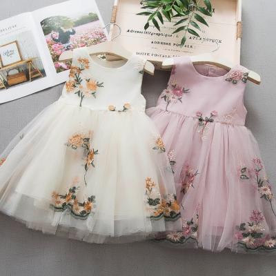 China Sunny Baby Summer Spring Short Baby Butterfly Flower Breathable Baby Dress Princess Dress Wedding Party for sale