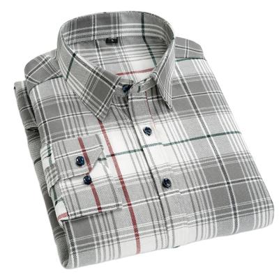 China Optional Wholesale Color Breathable 100 Cotton Long Sleeve Casual Check Shirts For Men en venta