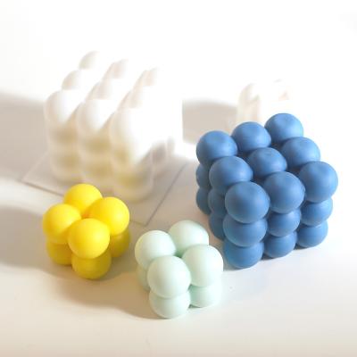 China Wholesale 3D Rubiks Cube Silicone Mousse Cake Viable Cake Mold Bubble Silicone Baking Mold for sale