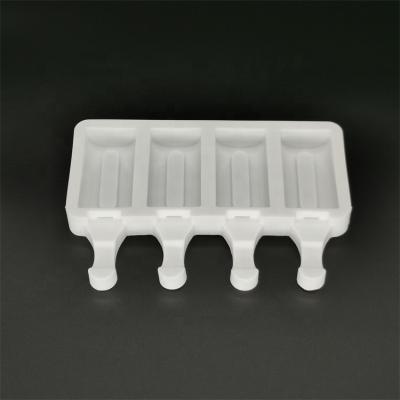 China 4 Cavity Viable Silicone Ice Cream Mold Silicone Juice Popsicle Maker Frozen Mold for sale