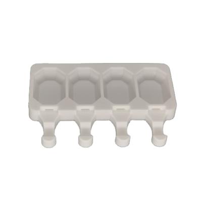 China Sustainable Food Grade Standard Diamond Shape Silicone Ice Cream Mold Homemade Popsicle Mold for sale