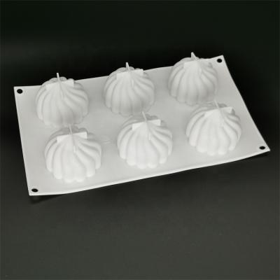 China Viable Semi Custom Design Non-Stick Sphere Cake Making 6 Cavity 3D Silicone Cake Mold For Baking for sale