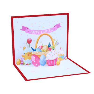 China Europe/America/Oceania 3D Greeting Card For Easter Customized Holiday 3D Pop Cards Printing Handmade Easter Egg Bunny for sale