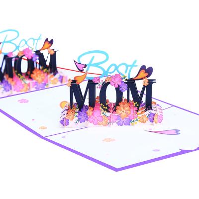 China Europe's Best MOM Greeting Card For Mothers Day Custom Handmade 3D Pop Up Card Invitation Wholesale Card for sale