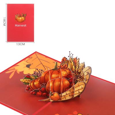 China Europe Bumper Harvest Greeting Card For Thanksgiving Laser Cut 3D Pop Up Card Gift Thank You Customized Card for sale