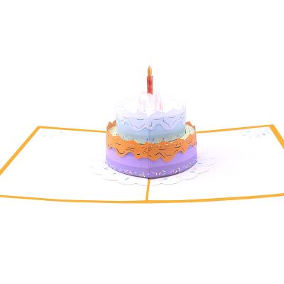 China Europe Birthday Card For Party Invitation Card 3D Pop Up Greeting Cards Candle Paper Candle Gift for sale