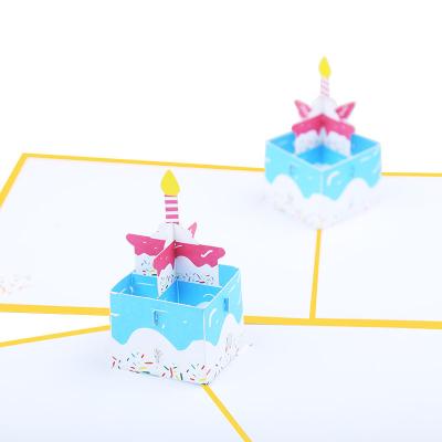 China Europe Pop Up Birthday Card Party Invitation 3D Greeting Card Birthday Cake Candle for sale